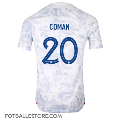 Frankrike Kingsley Coman #20 Bortedrakt VM 2022 Kortermet